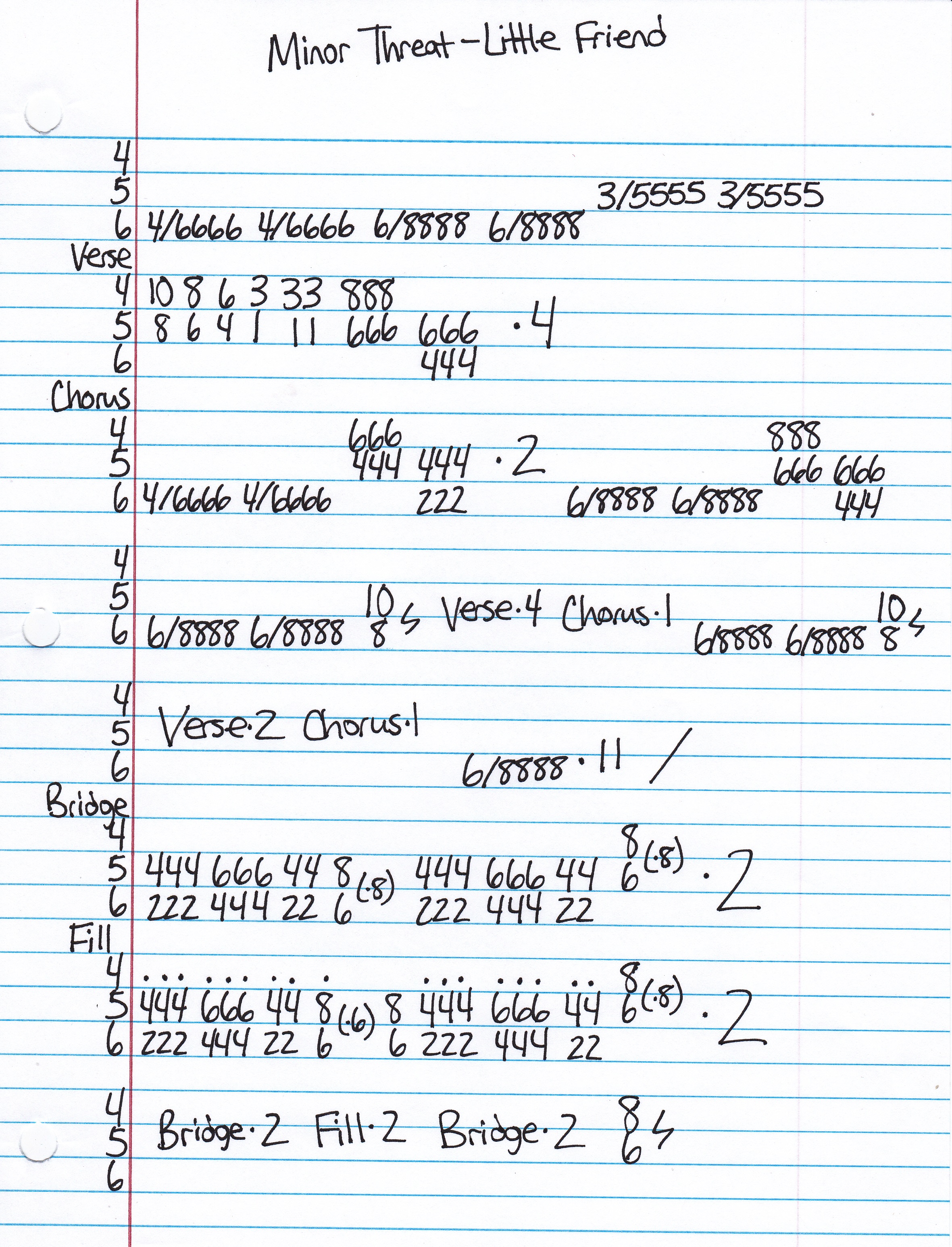 High quality guitar tab for Little Friend by Minor Threat off of the album Complete Discography. ***Complete and accurate guitar tab!***